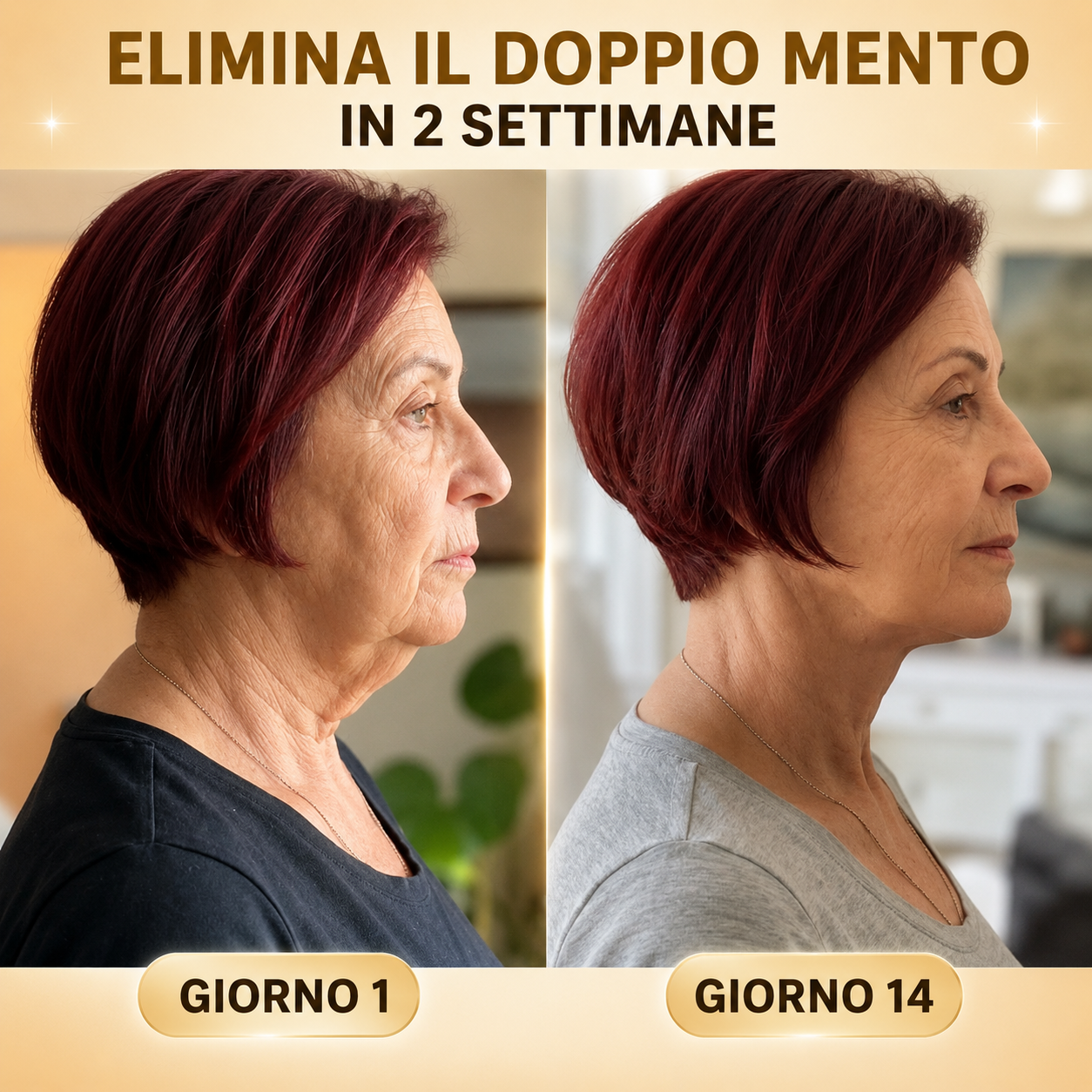 Golden Lift Mask™ - Maschera Viso Rassodante all'Acido Ialuronico Riduttrice del Doppio Mento