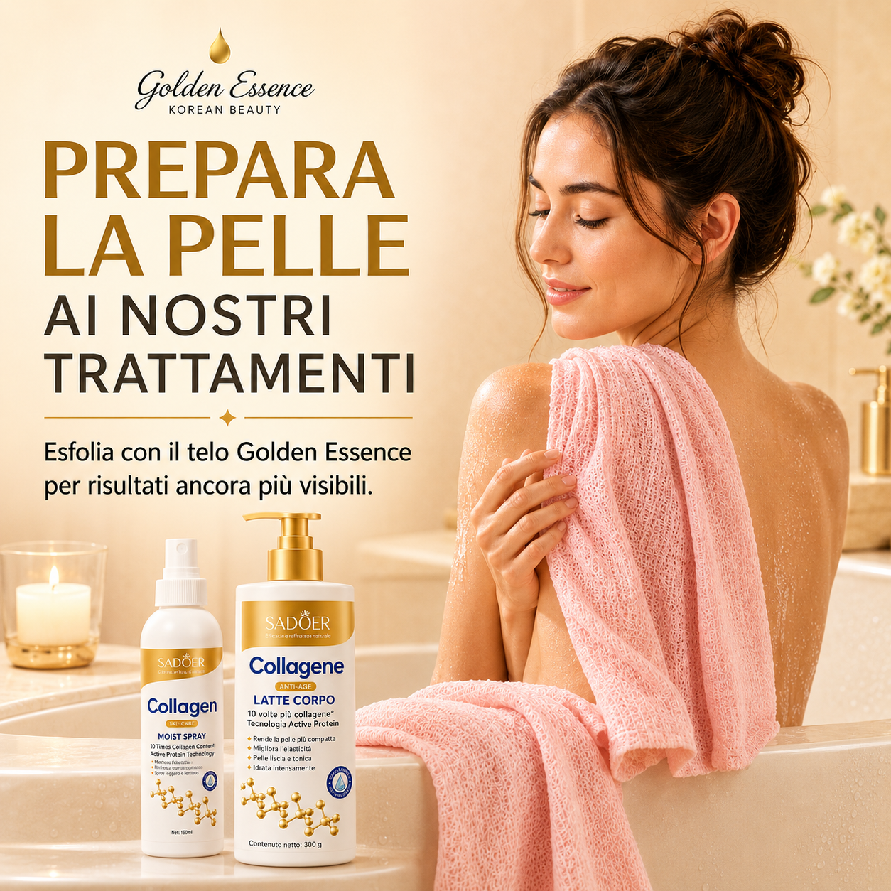 Salvietta Esfoliante Antibatterica in Fibra di Bambù