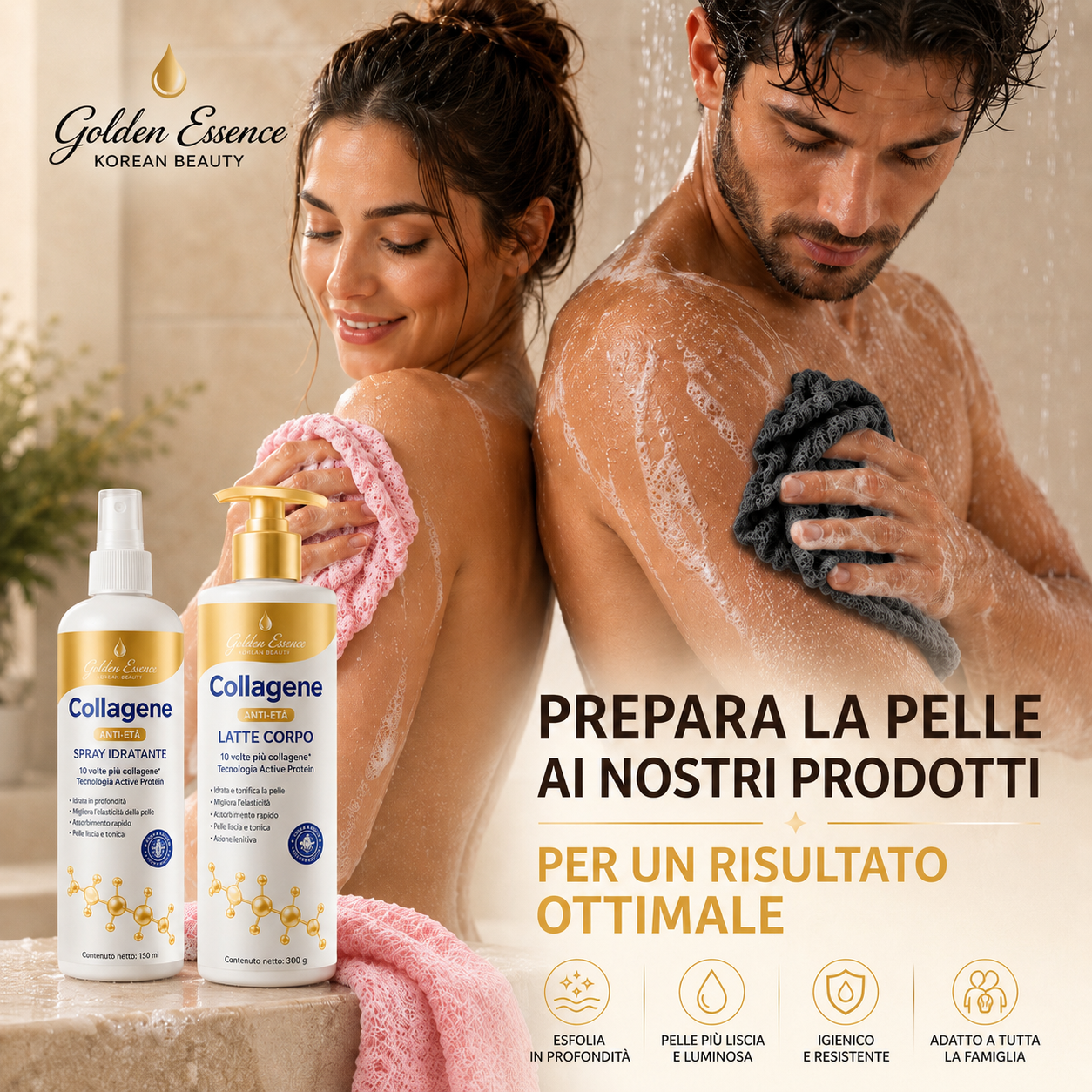Salvietta Esfoliante Antibatterica in Fibra di Bambù