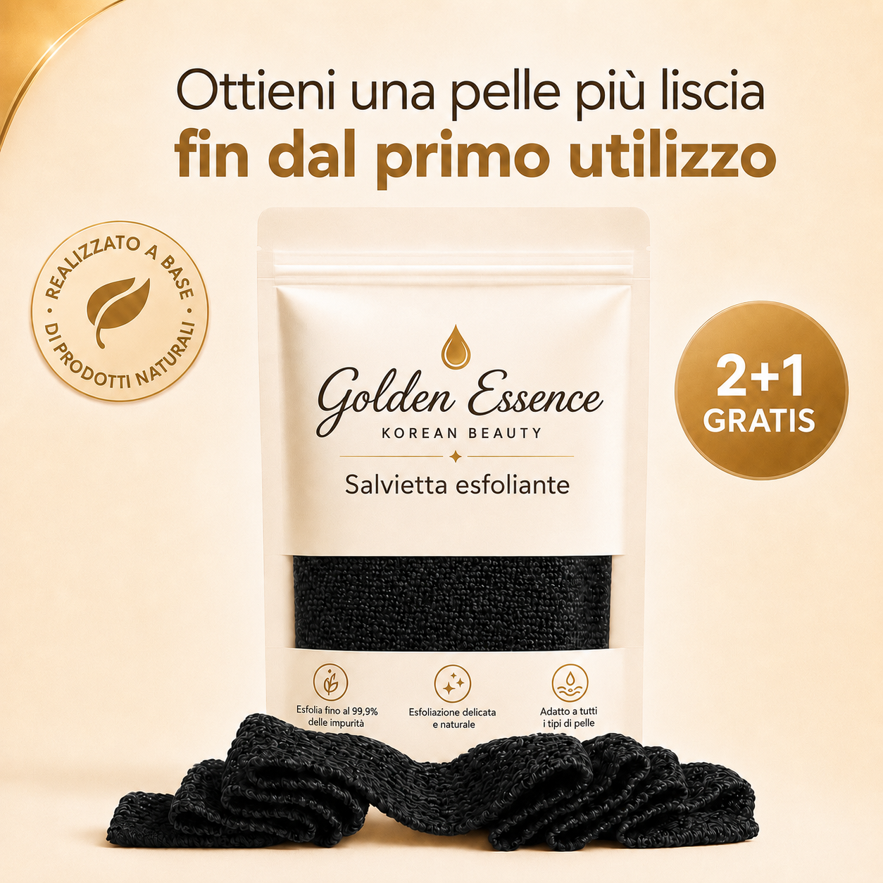Salvietta Esfoliante Antibatterica in Fibra di Bambù
