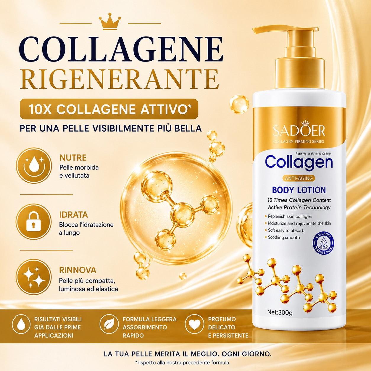 Golden Collagen Body Lift – Latte Corpo Rassodante al Collagene