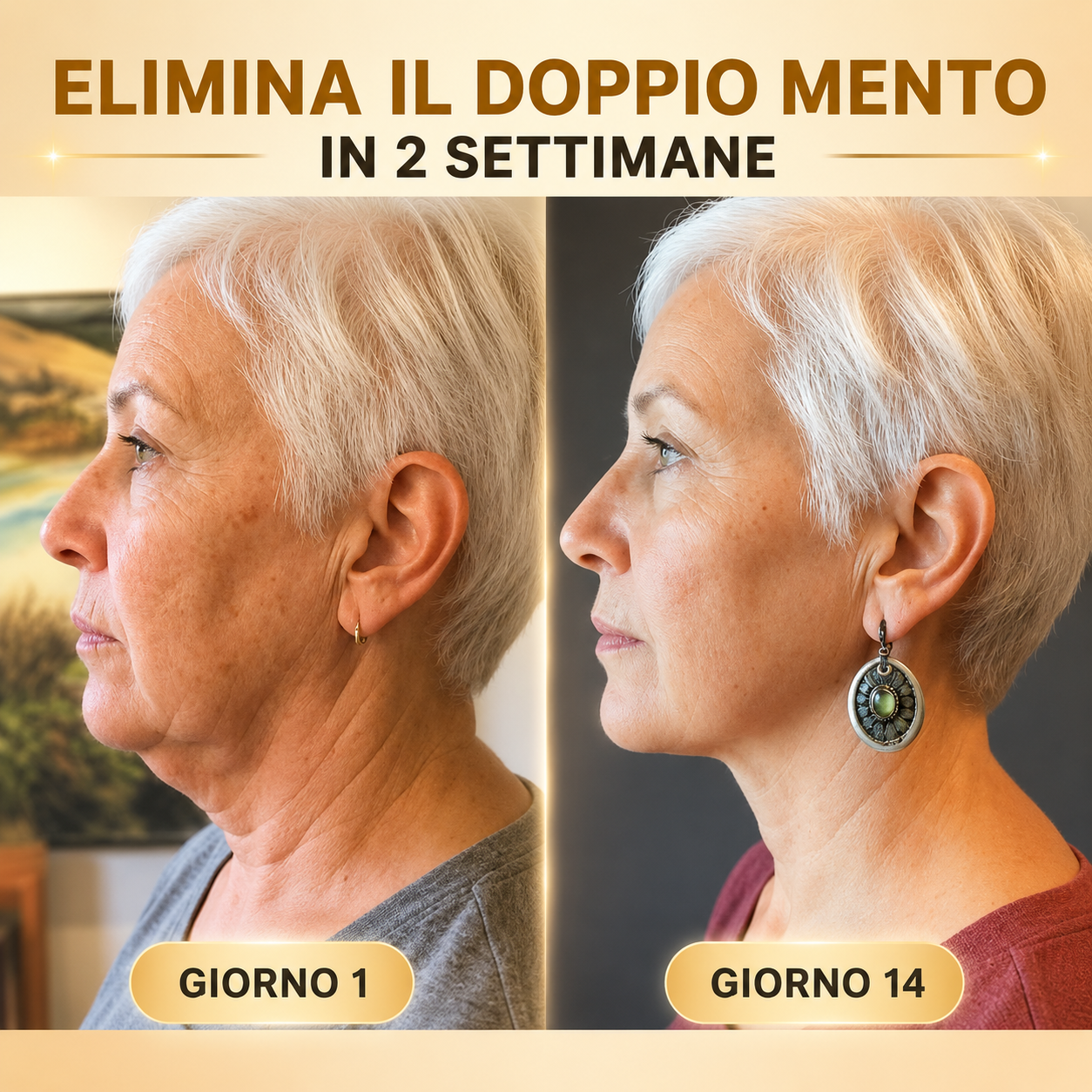 Golden Lift Mask™ - Maschera Viso Rassodante all'Acido Ialuronico Riduttrice del Doppio Mento