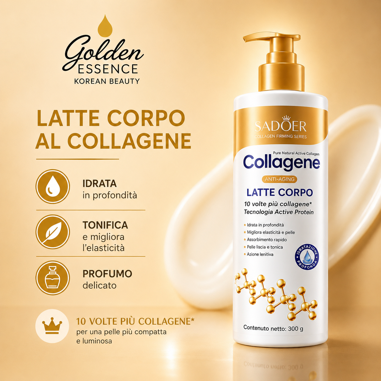 Golden Collagen Body Lift – Latte Corpo Rassodante al Collagene