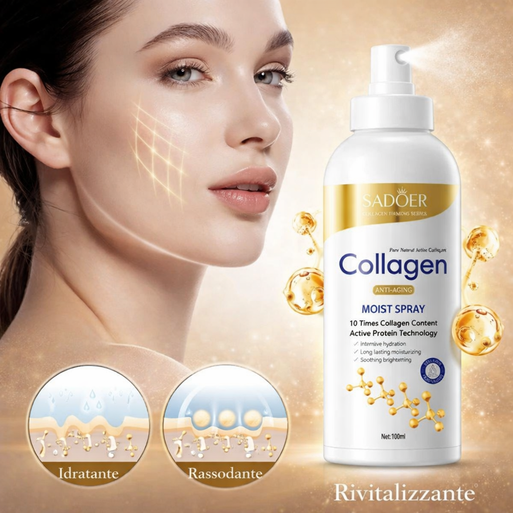 Golden Collagen Lift Spray™ – Trattamento Rassodante Anti-Rughe