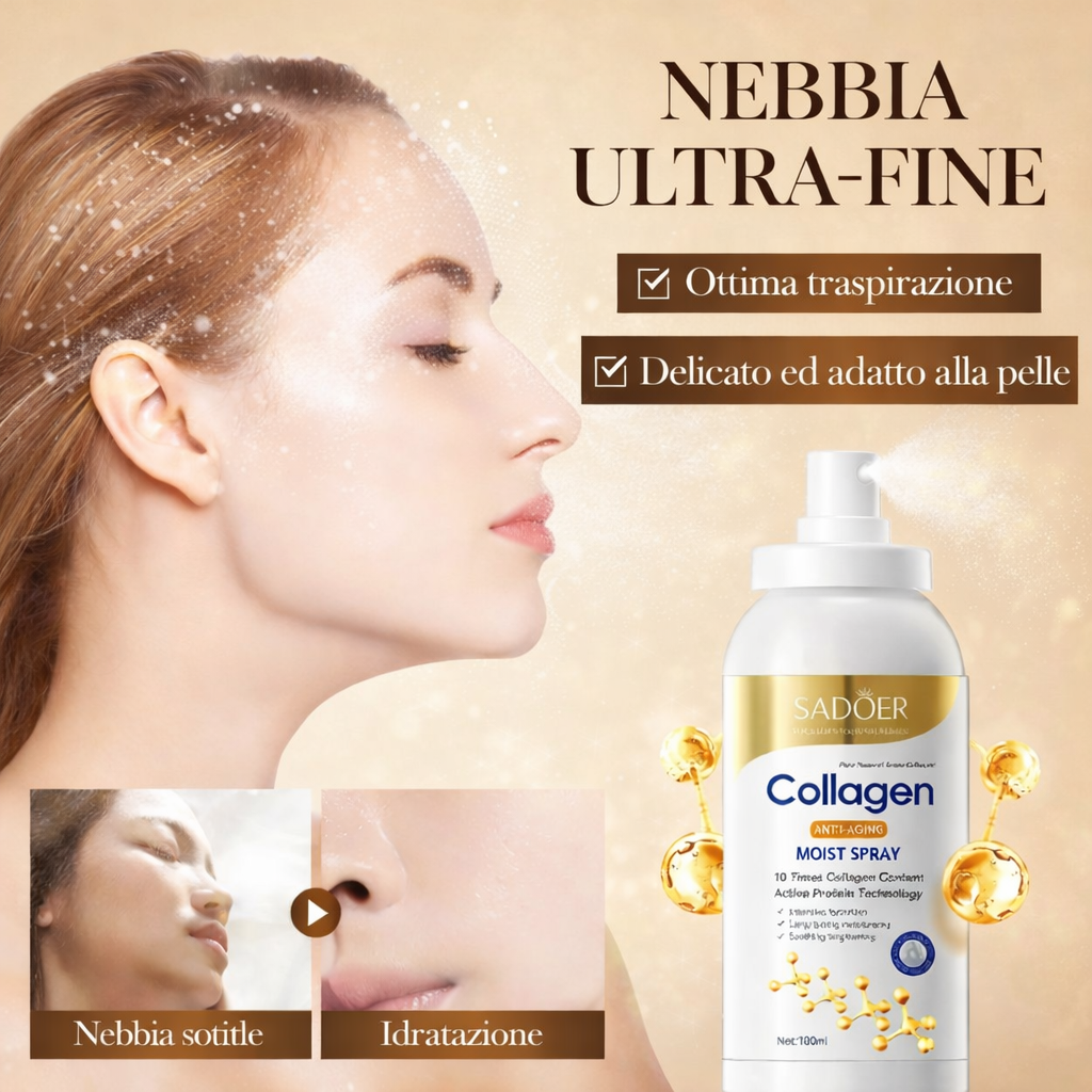 Golden Collagen Lift Spray™ – Trattamento Rassodante Anti-Rughe