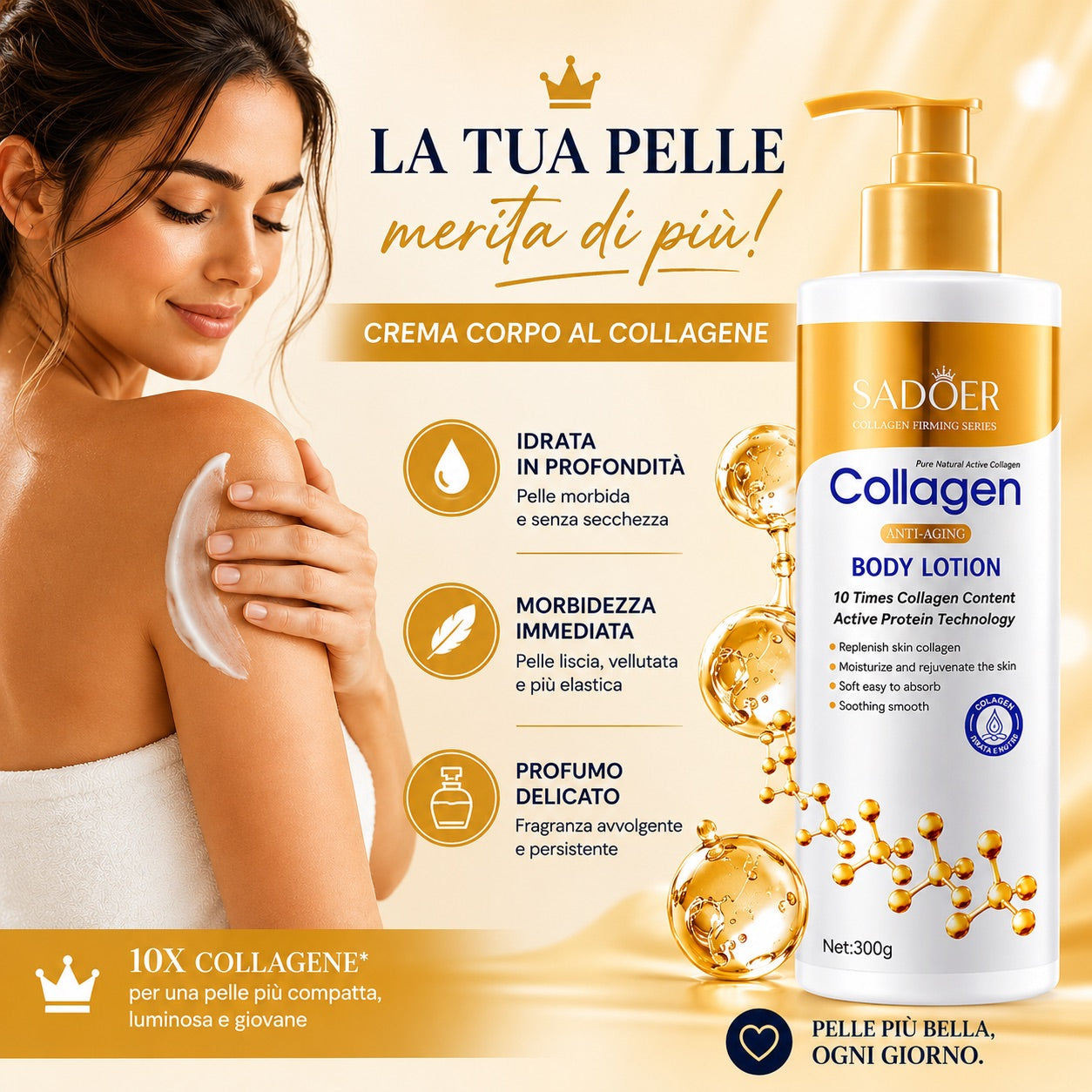 Golden Collagen Body Lift – Latte Corpo Rassodante al Collagene
