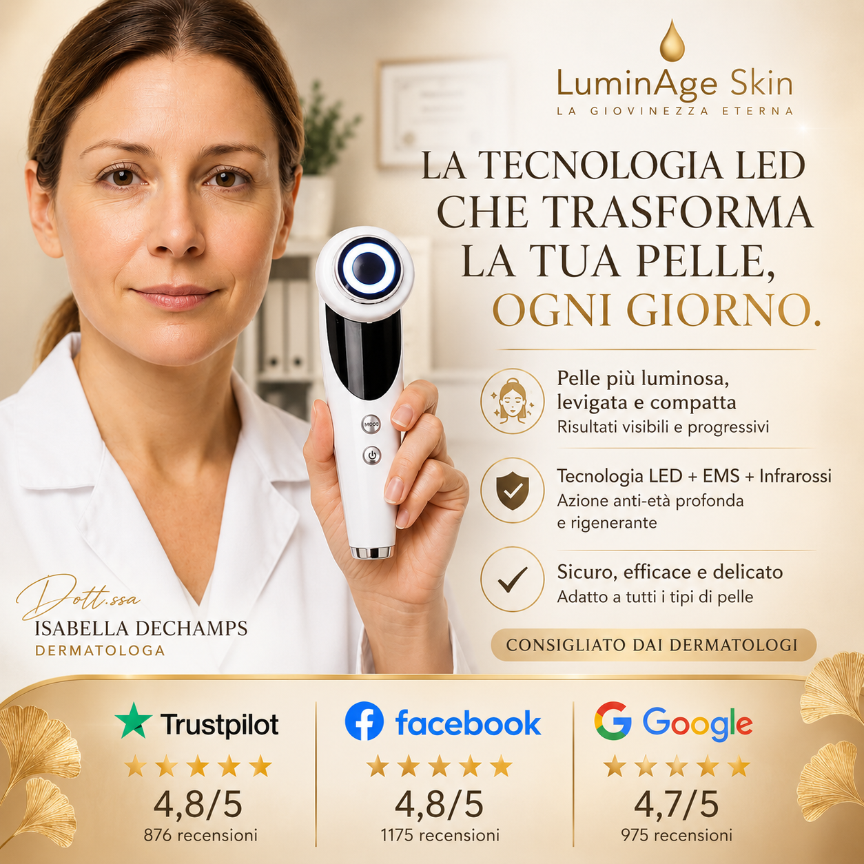LuminAge Pro – Fototerapia LED Ringiovanente Viso
